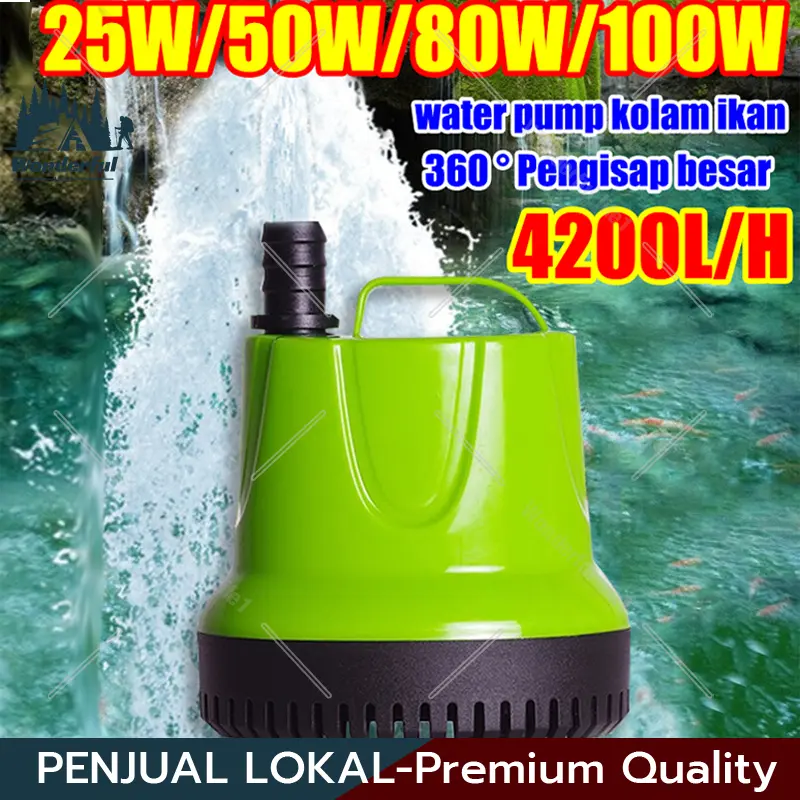 Aquarium-Tauchpumpe mit bis zu 8000 l/h, 25 W/50 W/80 W/100 W, für Aquarien und Fischteiche