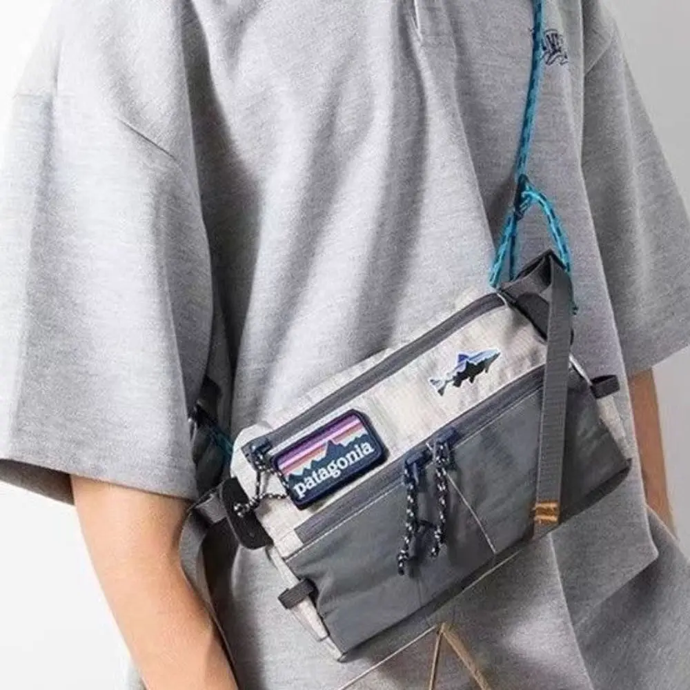 Casual Large Capacity Fishing Shoulder Bag Versatile Style Adjustable Strap Fashion Crossbody Bag Multi Functional Nylon Sports Fitness Pouch Outdoor Activities
