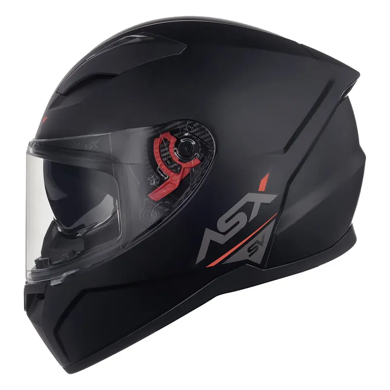 Casco de moto ASX City SV negro mate para hombre, con gafas solares integradas y visor transparente
