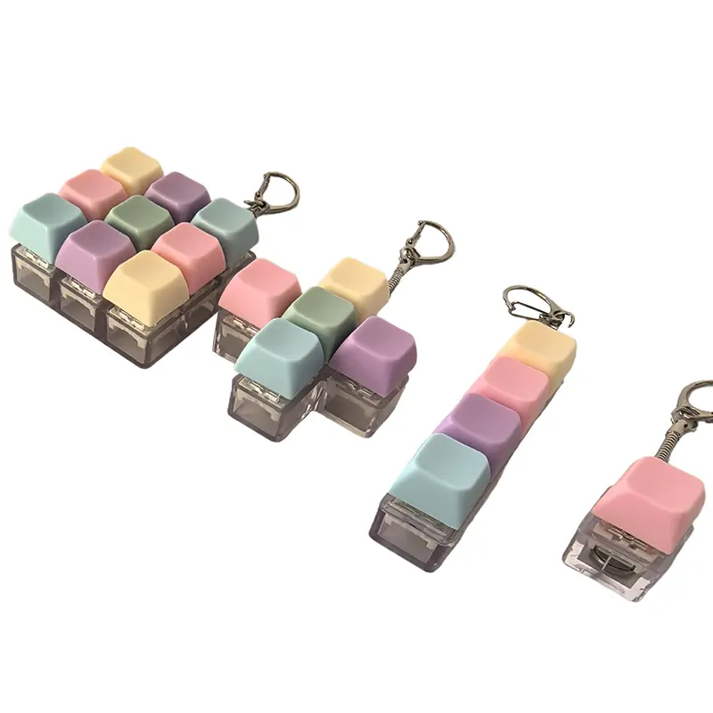 Testeur de switches de clavier mécanique 1/4/5/9 touches avec keycaps, porte-clés mini-clavier et jouet antistress pour les doigts