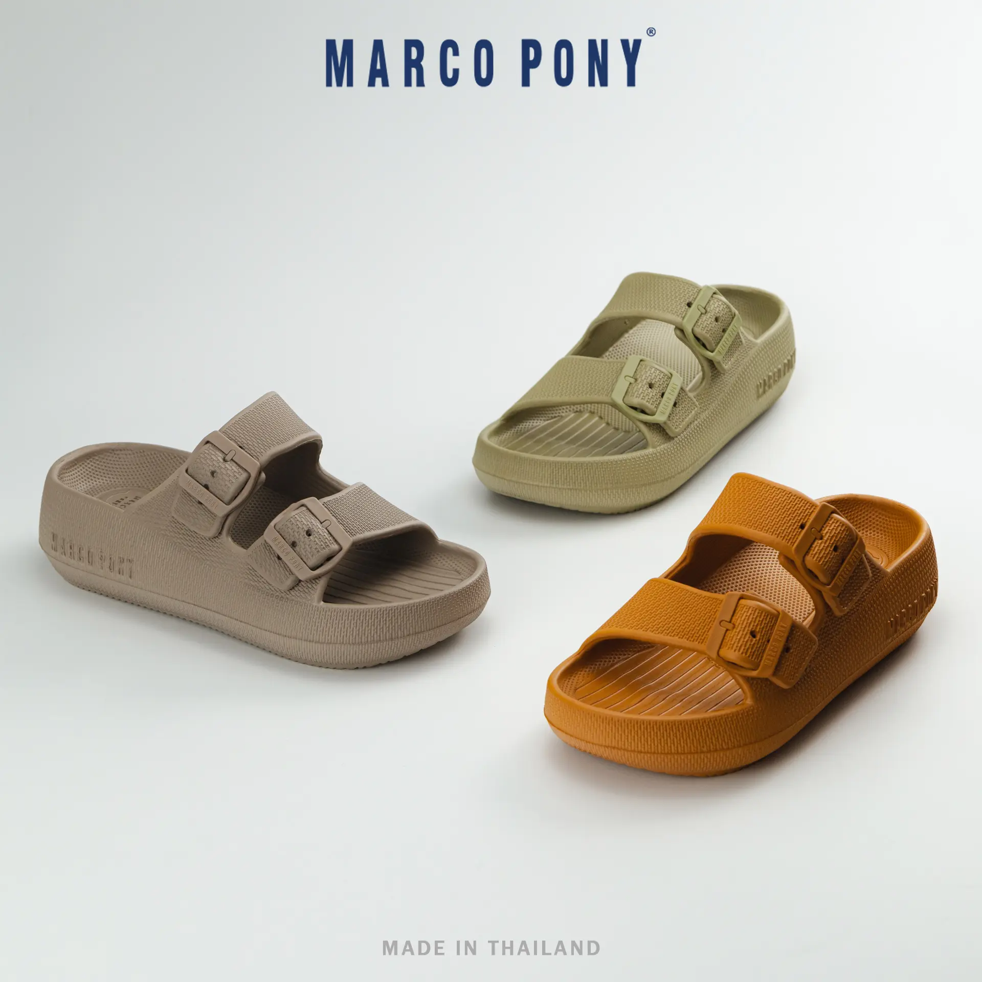New Release Marco Pony รองเท้าแตะแบบสวม รองเท้าแตะสายคาดคู่ เสริมส้น EVA แฟชั่น เบาสบาย กันน้ำ พื้นนุ่ม Size 36-41 รุ่น MH9035