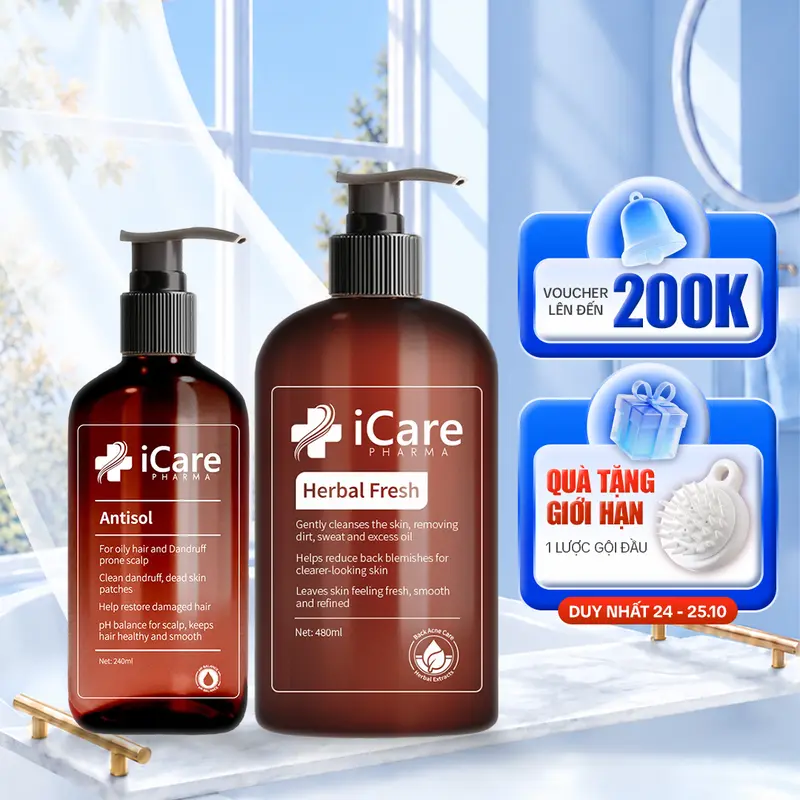 Antisol Shampoo and Herbal Fresh Body Wash Personal Care Combo