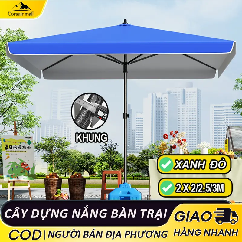 Payung Dagang dan Kemah dengan Dudukan Persegi Panjang atau Tangki Air Stabil, Perlindungan UV50+