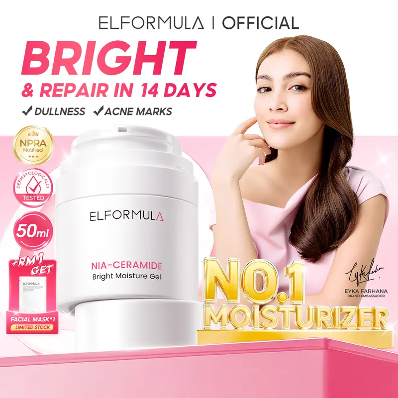 EYKA PICK ELFORMULA Niacinamide & Ceramide Bright Moisture Gel, 50 mL, with Oryza Sativa Extract and Sodium Hyaluronate