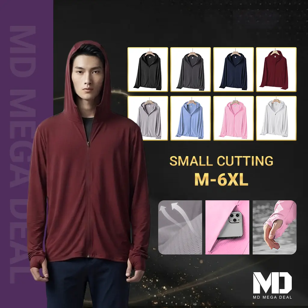 《Mega Deal》UV Sun Protection Jacket Clothing Men Zip Hoodie Long Sleeve Outdoor Clothes Fishing Hiking Jacket Breathable Suits