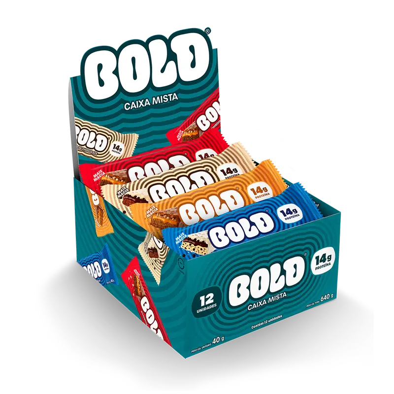 BOLD Protein Bar Variety Box, 14g Protein per Bar, 12 Bars in 4 Flavours