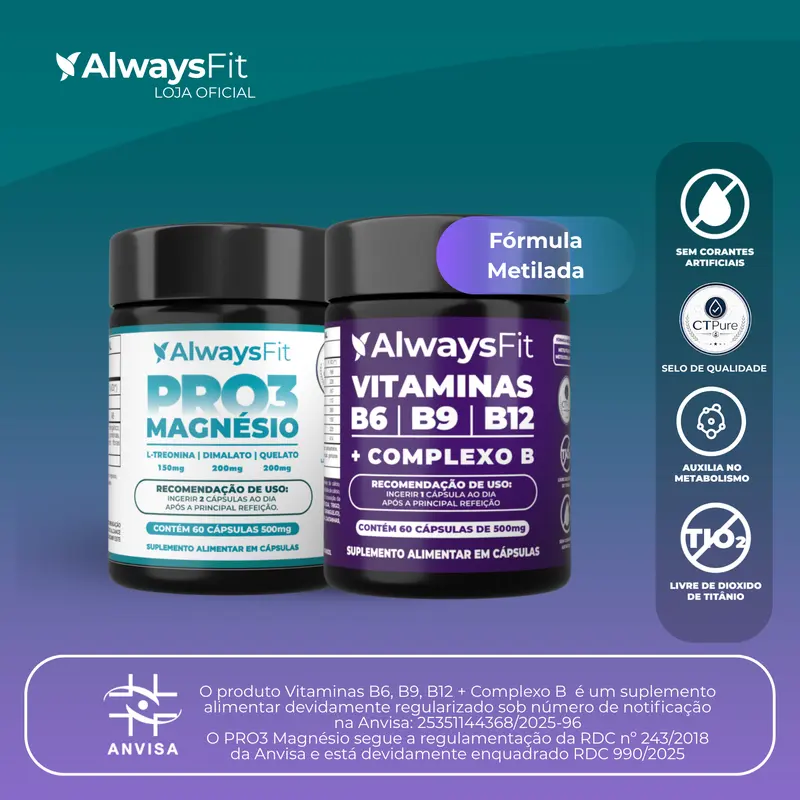 Kit PRO3MAGNÉSIO + Complexo B – Forma Ativa