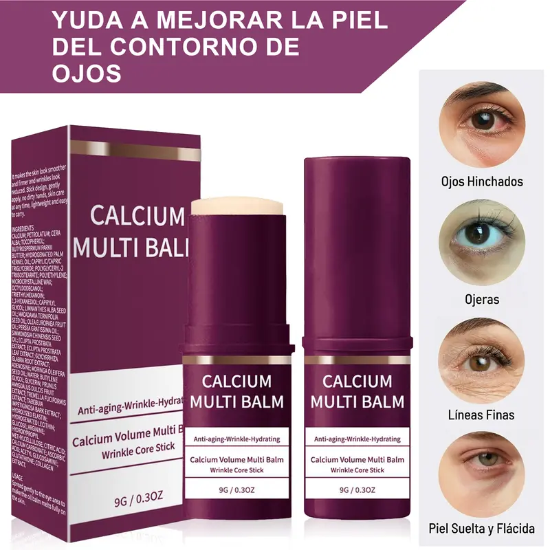 Korean Multiuse Calcium Eye Balm Stick with Adenosine and Collagen, Moisturizing Anti Aging Care