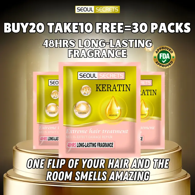 BUY 20 TAKE 10 FREE Hair Keratin Treatment Multi-Effect Deep Damage Repair Hair Conditioner with 48hrs Long Lasting Smoothness