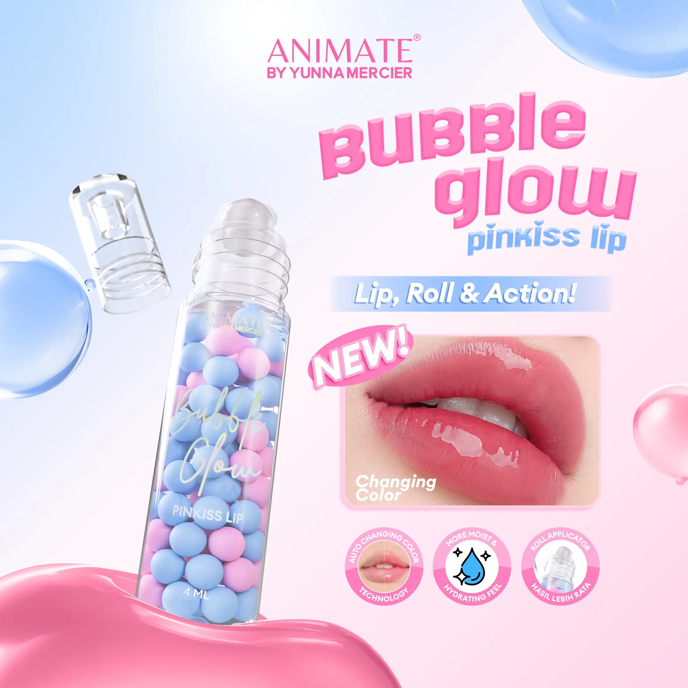 Animate Bubble Glow Pinkiss Lip 4 ml