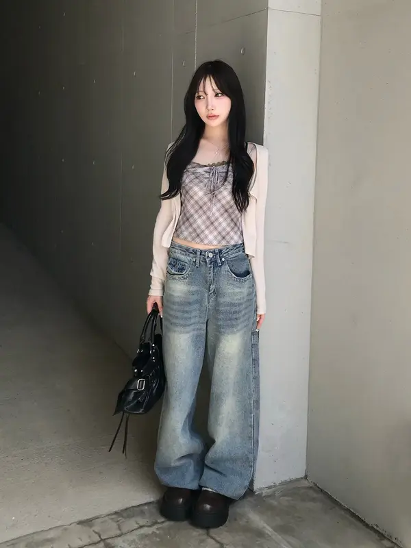 EMMY ウォッシングポケットワイドデニムパンツ