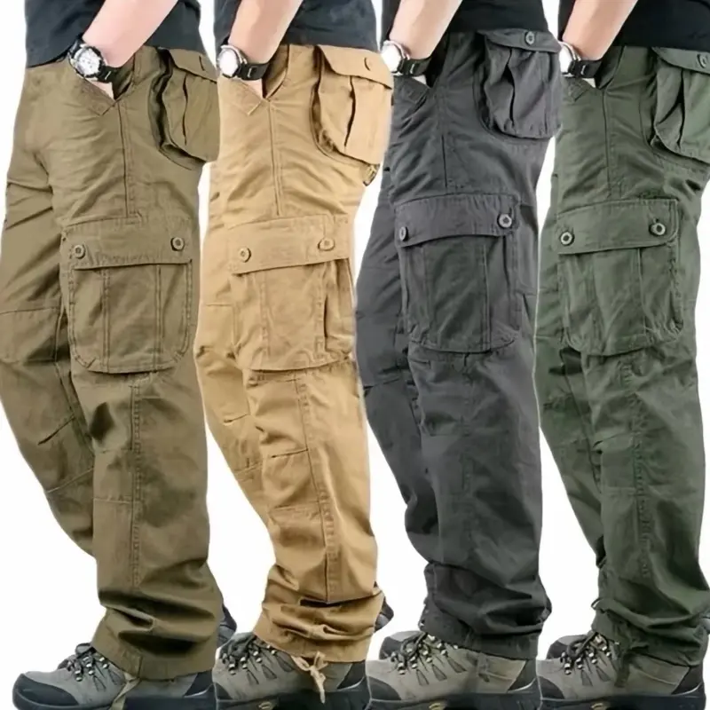Straight-Cut Six-Pocket Cargo Work Pants for Men and Women, Regular Fit, Sizes 28–50