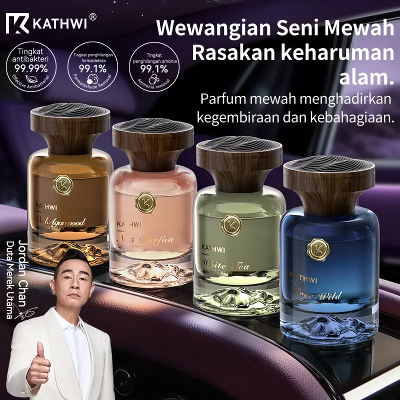 KATHWI 마운틴 포레스트 신차향 차량용 방향제 120ml, 프리덤 와일더니스·No. 5·화이트 티·Qud 우드 밤, 오래 지속되는 향