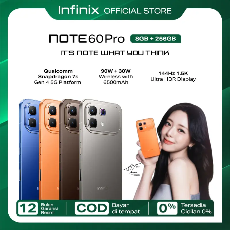 【Infinix授权】Infinix Note 60 Pro 8/256GB，最高16GB扩展内存，Snapdragon 7s Gen 4，6.78英寸1.5K AMOLED，50MP，6500 mAh，90W快充，NFC