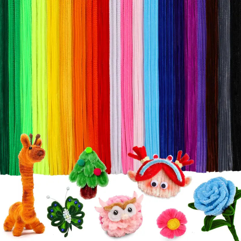100/200piezas limpiapipas multicolores, tallos de chenilla, limpiapipas para manualidades, manualidades con limpiapipas, suministros de arte y manualidades