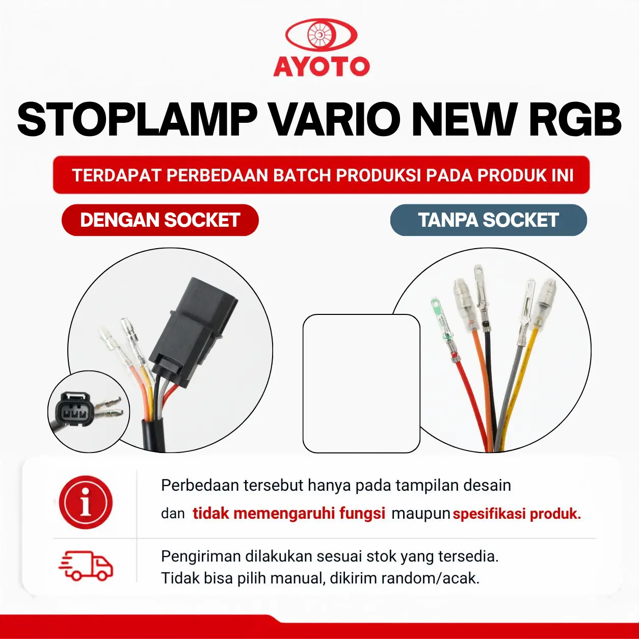 Bộ đèn hậu pha lê RGB AYOTO cho PCX/Vario/Beat FI/ESP & Deluxe, LED chạy, cắm là dùng, 10 chế độ chờ