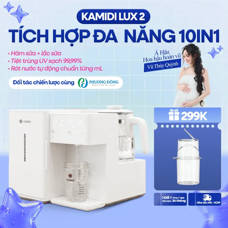Kamidi Lux 2 UV Baby Bottle Steriliser with Warming, Water Heating and Milk Mixing Functions