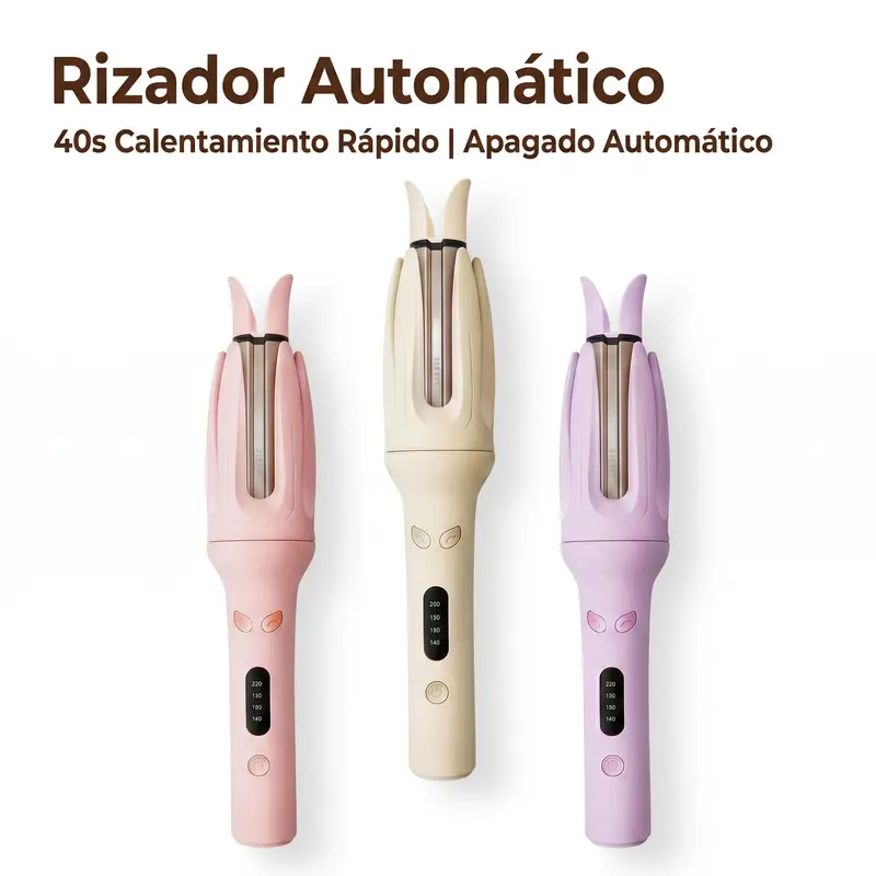 Automatic Hair Curler with Four Temperature Settings, Anti-Burn and Anti-Tangle Design for Home or Student Dorms