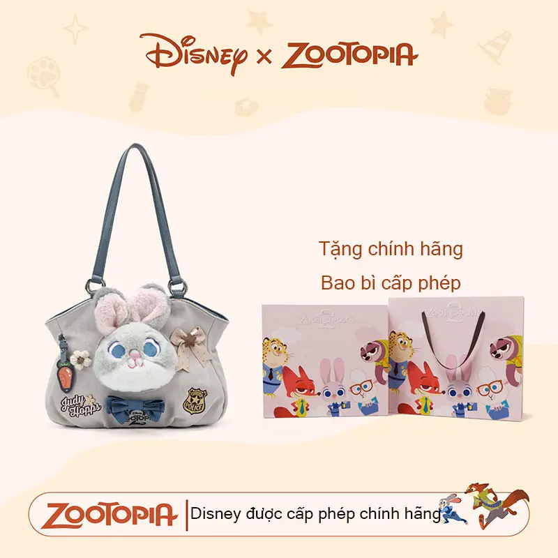 【Disney】 Túi đeo vai/đeo chéo thời trang đa năng, mẫu mới thuộc dòng Phía Mad City của Disney, phiên bản Nick và Judy