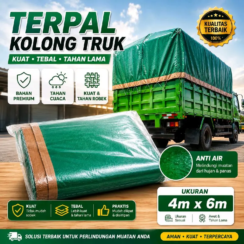 PUSAT TERPAL A20 TEBAL PREMIUM 4x7,5x6 KUAT TAHAN AIR & PANAS BAHAN TEBAL SERBA GUNA UNTUK TRUK KOLAM JEMUR PANEN DAN INDUSTRI - Plastik