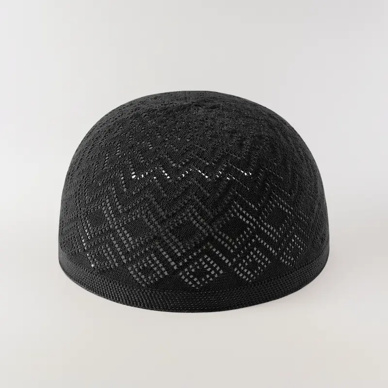 Men's Plain Knit Kufi Beanie with Lightweight Shallow Brim for Everyday Outdoor Wear