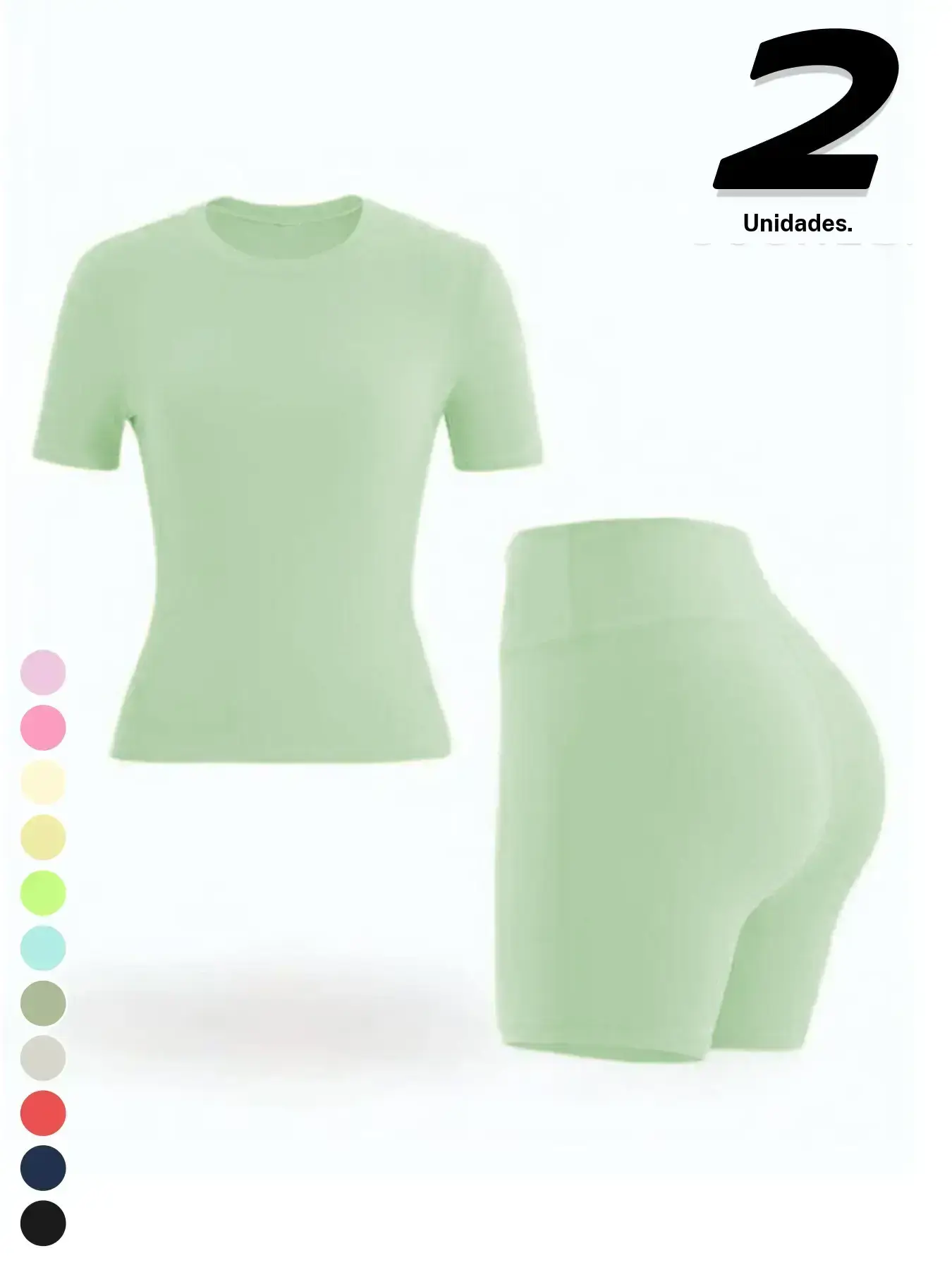 Nuevo conjunto deportivo de moda para mujer, top de manga corta + shorts, ajuste entallado, ideal para verano, yoga, gimnasio, deportes al aire libre, uso casual y atuendos de fitness; ropa deportiva a la moda.