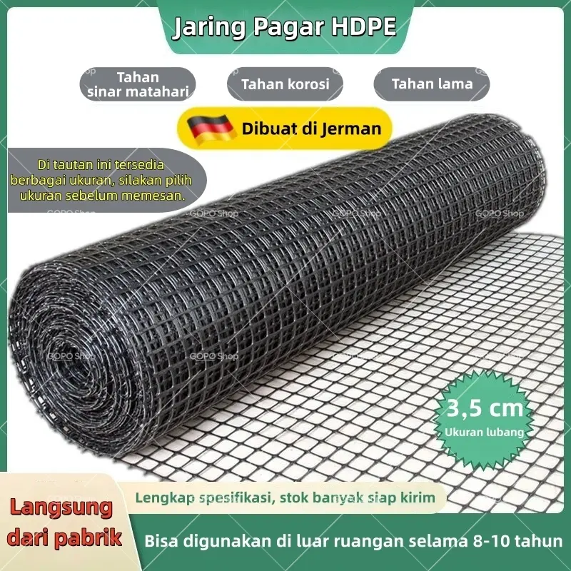 50m Jaring Plastik HDPE, Pagar Jaring Ayam, Lebar 0,6-2m, Jaring Tanam Kebun