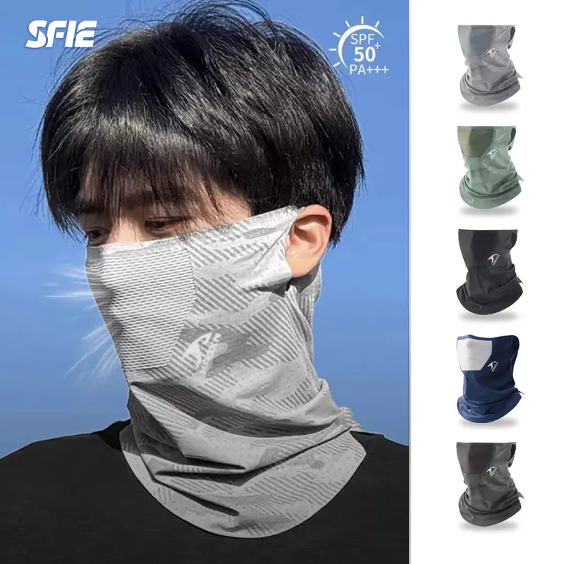 หน้ากากกันแดดฤดูร้อนสำหรับผู้ชาย ป้องกันรังสี UV ผ้าคอปกสำหรับปั่นจักรยานกลางแจ้ง หน้ากากพร้อมตะขอแขวนและช่องระบายอากาศสำหรับผู้หญิง