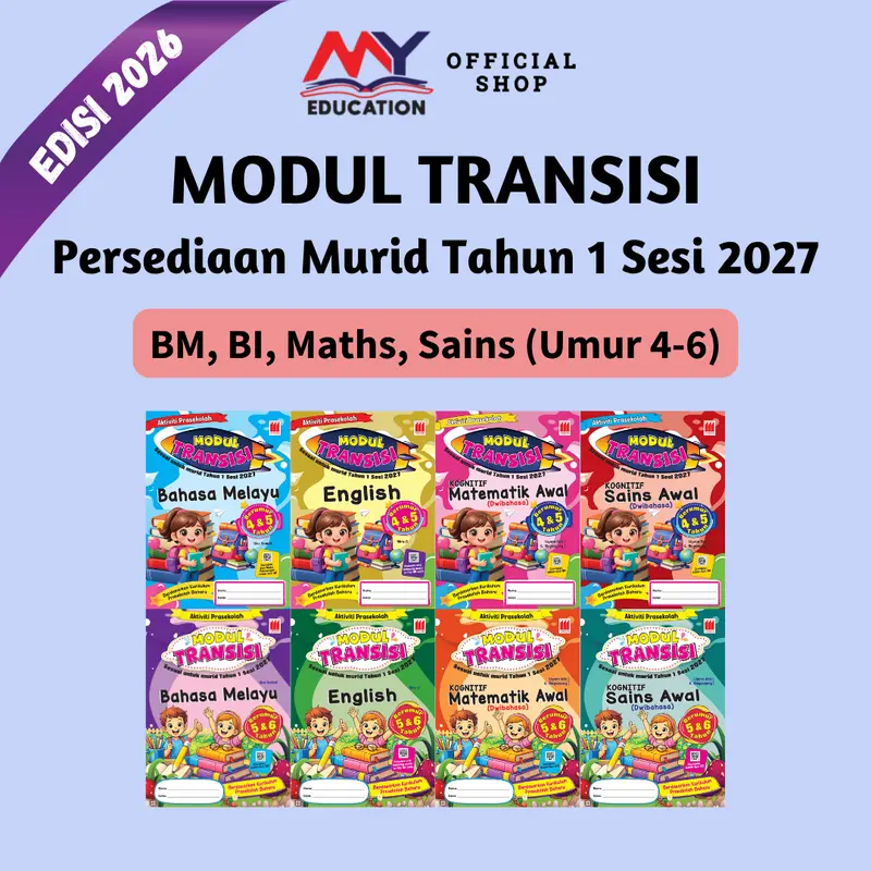 [MyEducationBooks] MODUL TRANSISI: Buku Persediaan Murid Tahun 1 Sesi 2027 (Umur 4-6) Edisi Baharu - Buku Asas Pembelajaran Awal