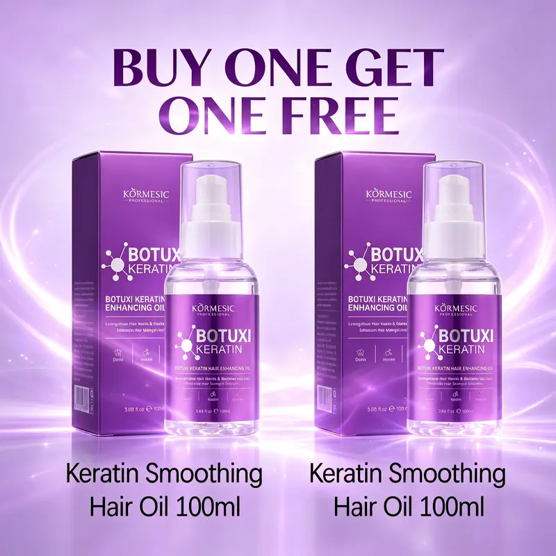 Keratin Repair Haaröl, 100 g, 1 kaufen + 1 gratis, Pflege für trockenes, krauses und lockiges Haar, mit Kemiri-Öl