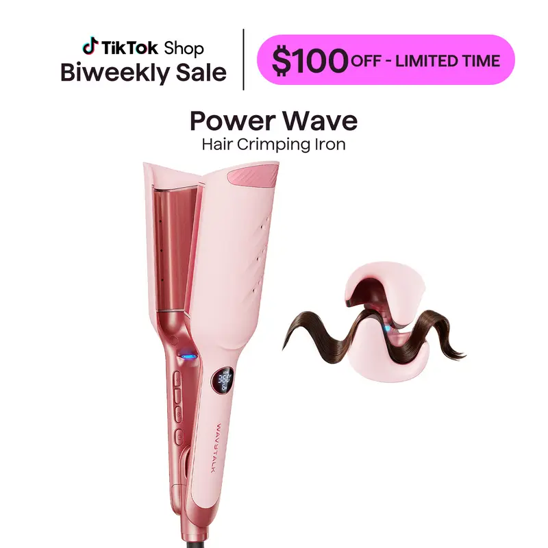 Wavytalk Power Wave Rizador de pelo para ondas playeras con tecnología iónica que reduce el encrespamiento y protege el cabello del daño, diseño ligero con voltaje dual, perfecto para viajar
