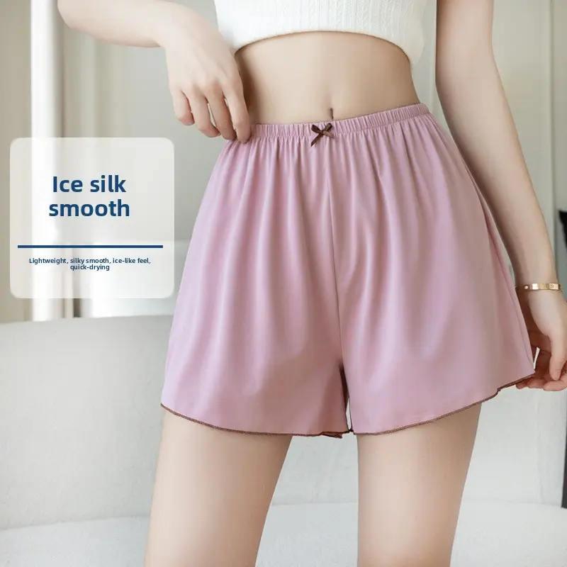 Women's Ice Silk Safety Shorts Summer Thin Style No Rolling Up Anti-Chafing Leggings Loose Fit Breathable Plus Sizes Up to 200 Pounds Soft Skin-Friendly Fabric High Elasticity Comfortable Everyday Wear Low Waisted Skirt