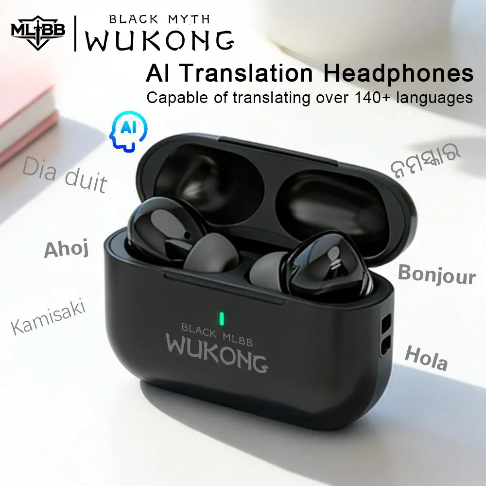 MLBB Black Myth Wukong 无线蓝牙耳机套装，Hi-Fi 音质、ENC 降噪、防水，适合运动，兼容 iPhone 和 Android