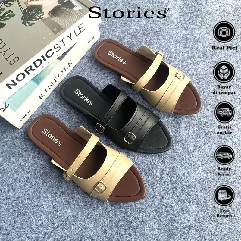 Stories Sandal Flat Wanita Keyla - Desain Elegan & Nyaman untuk Berbagai Kesempatan - Shoes