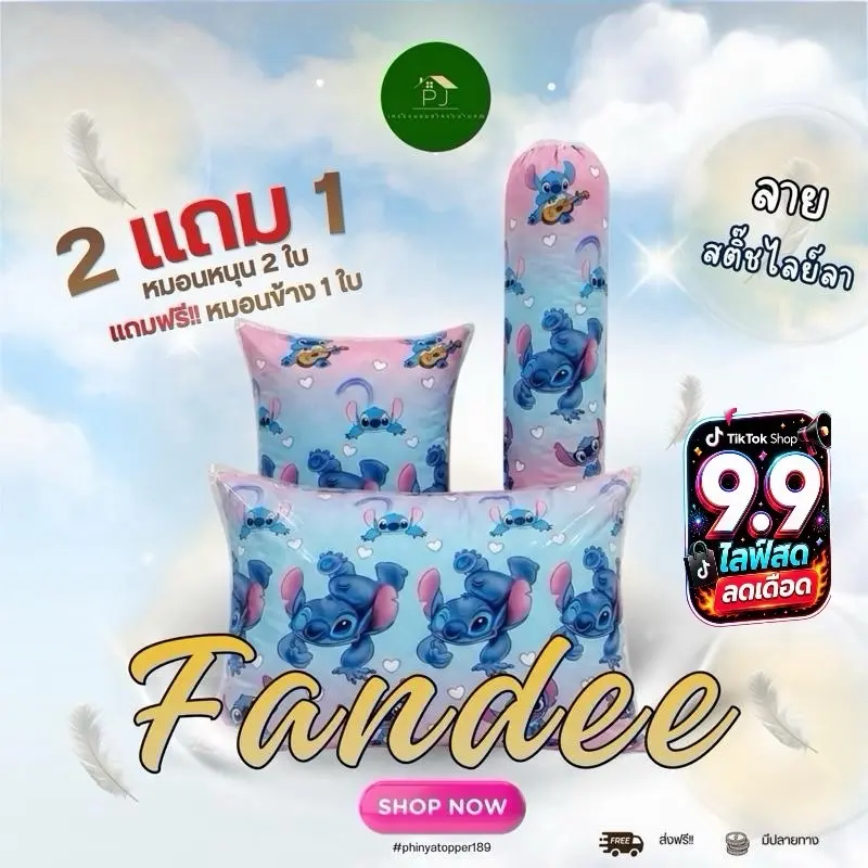 Fandee 캐릭터 베개 2개+무료 1개 세트, 일반 베개 2개·같은 디자인 긴 원통형 베개 1개, 아동·성인용