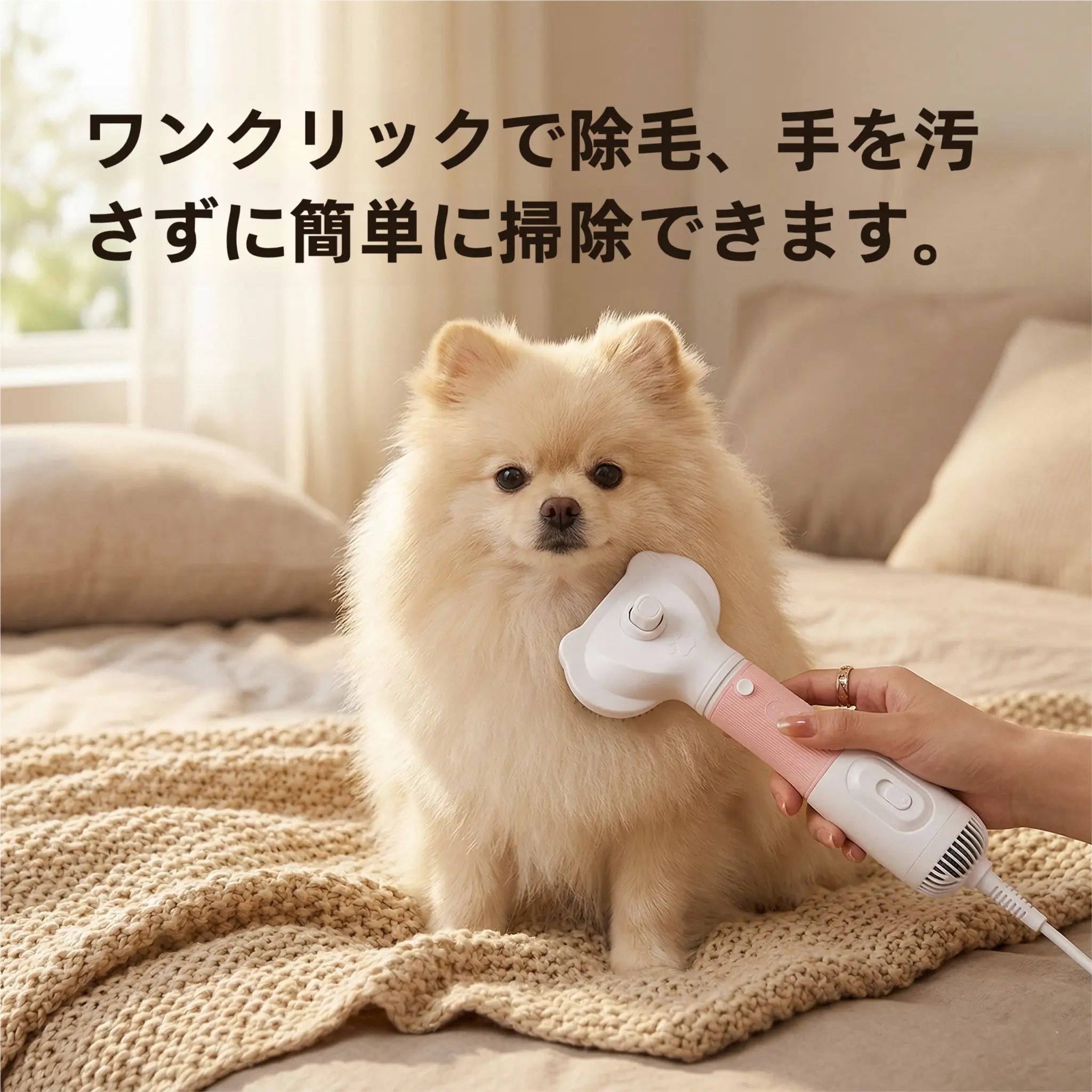 猫狗两用吹风梳，电动宠物梳毛吹干器，大风量，可梳理浮毛