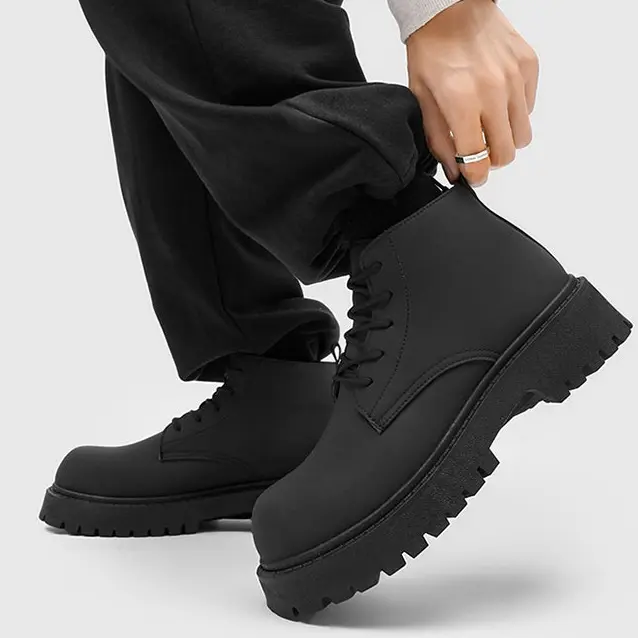 UDG SHOP Men's Retro Derby Shoes and Work Boots, 5 cm Platform, Slip-Resistant Soft Sole