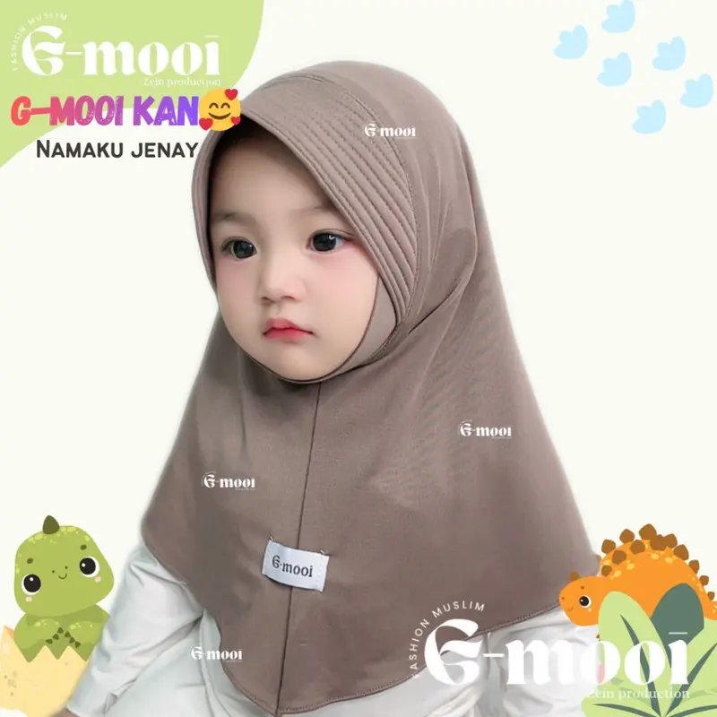 G-MOOI hijab bergo malaisien à mentonnière pour bébé de 0 à 6 mois et enfant de 1 à 8 ans, modèle instantané pour maternelle