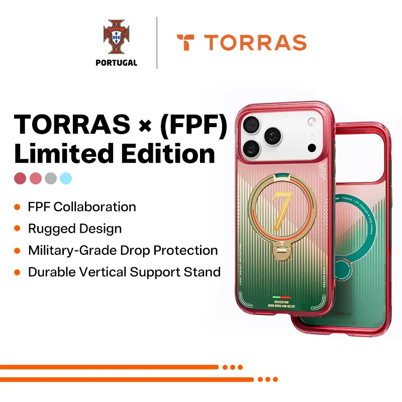 TORRAS × 포르투갈축구연맹(FPF) 한정판 케이스, iPhone 16 Pro / 16 Pro Max / 17 Pro / 17 Pro Max용 프리미엄 보호 케이스