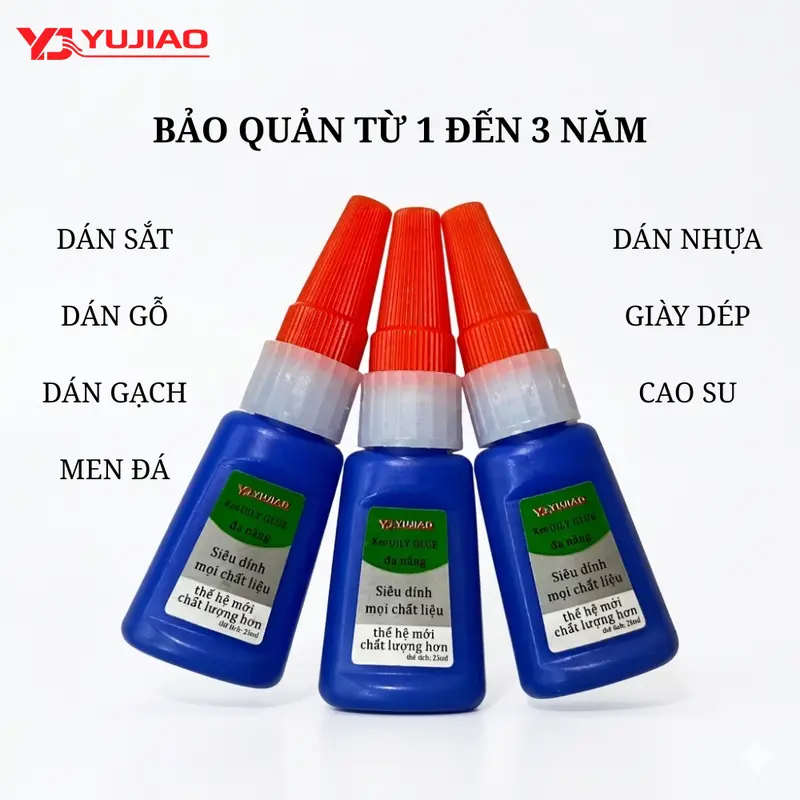 Combo 3 lọ keo OILY GLUE đa năng hơn nhiều keo 502 YUJIAO