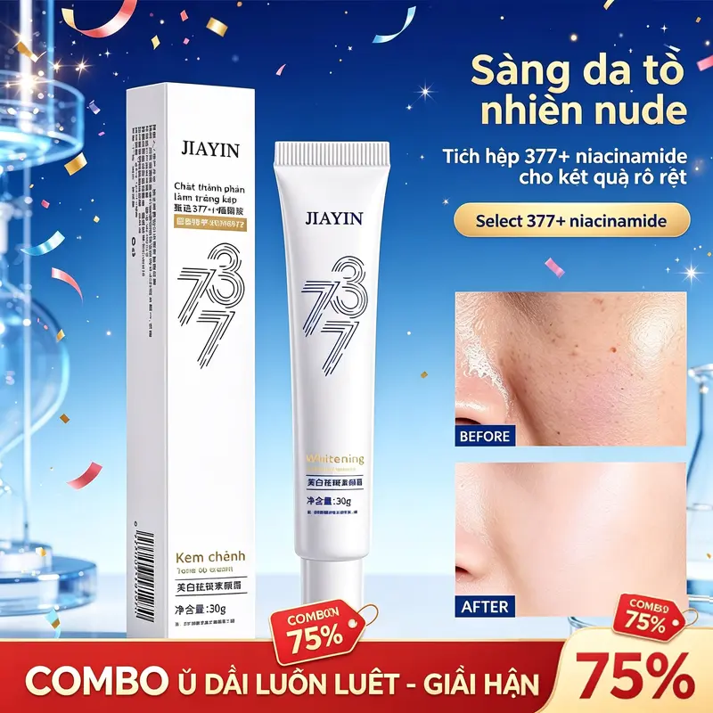 Kem JIAYIN 377 + Arbutin làm sáng da, kiểm soát melanin, giảm vết thâm sạm và dưỡng ẩm