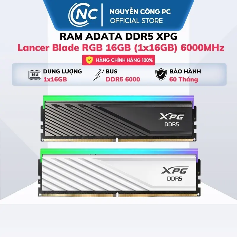 ADATA XPG Lancer Blade RGB 16GB (1x16GB) 6000MHz DDR5 RAM, 60-Month Warranty