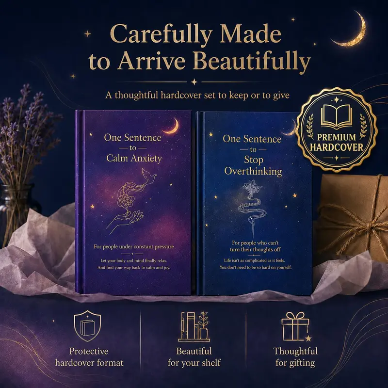 One Sentence Healing Book Set, 2 Hardcover Books on Mindfulness, Overthinking and Daily Comfort