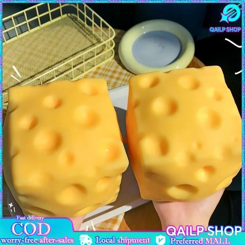 Juguete antiestrés extragrande con forma de queso, squishy de recuperación lenta de 11 cm, suave y sensorial para apretar, decoración kawaii de escritorio y regalo para adultos y niños