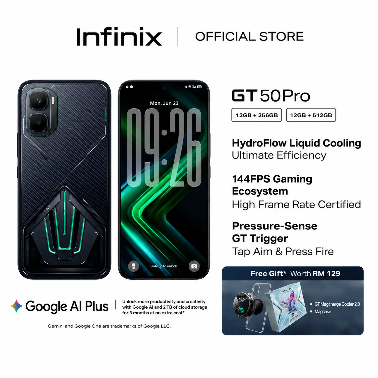 [NOVO] Infinix GT 50 Pro, Celular Gamer 144FPS com Resfriamento Líquido, GT Trigger e Alta Fluidez sem Travamentos