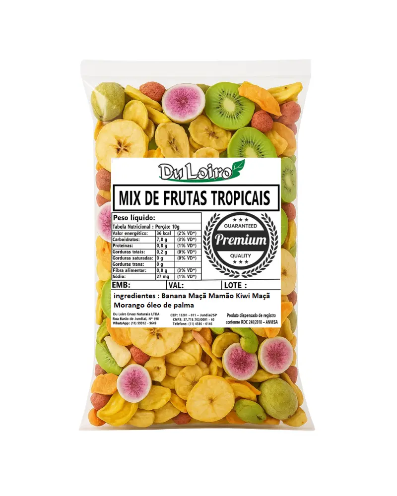Fruta Chips Mix Crocante – Banana + Jaca + Morango + Kiwi + Maçã
