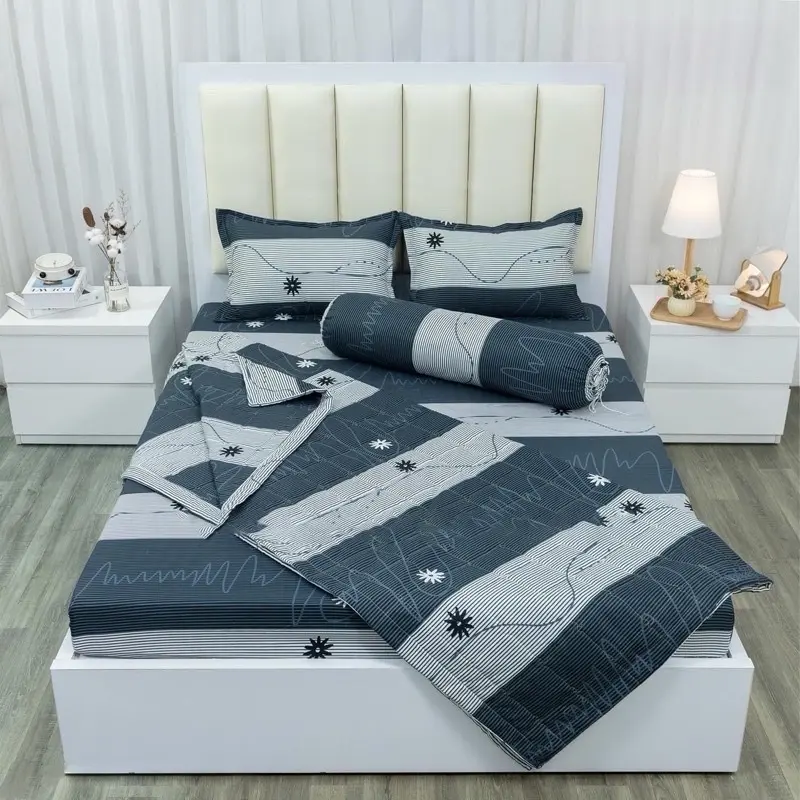 Set Hè 4 Món không chăn/ 5 Món có chăn hè Chất Liệu Cotton Poly Mềm Mịn Thấm Hút Mồ Hôi Nhiều Mẫu Mã Kích Thước