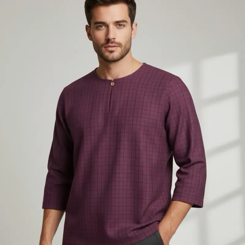 Kurta Zayden 3/4 Cotton Linen Kemas Dan Selesa