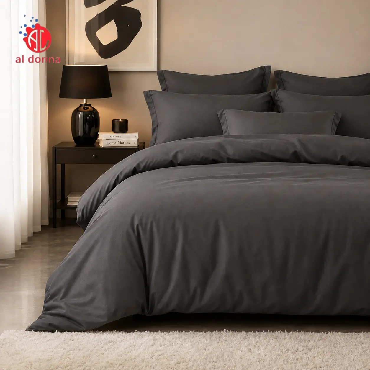 Juego de cama Al Donna de 3 o 4 piezas según el tamaño, con sábana, funda para edredón y fundas de almohada, suave y cómodo