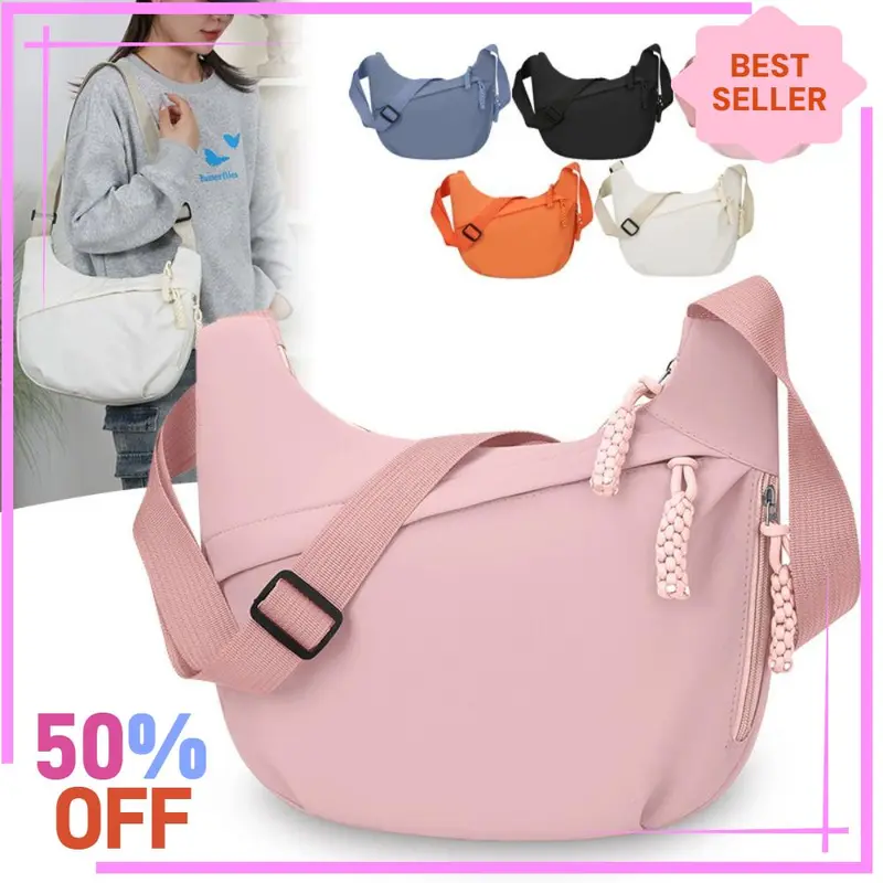 BagStory New Large Capacity Women's Crossbody Bag Multi-layered Solid Color Shoulder Bag Simple Dumpling Bag Travel